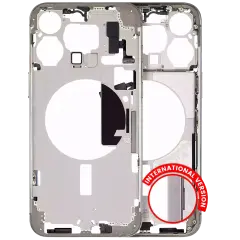 Mid-Frame Housing With Power And Volume Button Compatible For iPhone 15 Pro Max (International Version) (Used OEM Pull: Grade B) (Natural Titanium)
